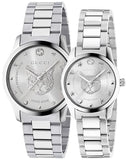  Shop Authentic Gucci G Timeless Quartz Silver Dial Silver Steel Strap Watch For Women - YA126595 - Luxxuri
