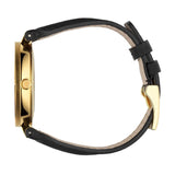  Shop Authentic Gucci Interlocking G Gold Black Dial Black Leather Strap Unisex Watch - YA133326 - Luxxuri
