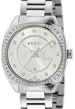  Shop Authentic Gucci GG2570 Diamonds Silver Dial Silver Steel Strap Watch For Women - YA142505 - Luxxuri