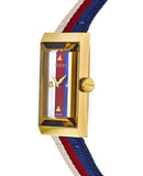  Shop Authentic Gucci G-Frame Mother of Pearl Dial White Blue Red Nylon Strap Watch For Women - YA147405 - Luxxuri