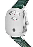  Shop Authentic Gucci Grip Quartz Silver Dial Green Leather Strap Watch For Women - YA157404 - Luxxuri