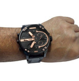  Shop Authentic Diesel Big Daddy Black Dial Black Steel Strap Watch For Men - DZ7312 - Luxxuri