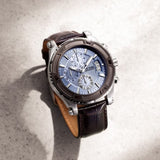  Shop Authentic Guess Pinnacle Chronograph Quartz Blue Dial Brown Leather Strap Watch For Men - W0673G1 - Luxxuri