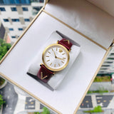  Shop Authentic Versace V-Twist Silver Dial Red Leather Strap Watch for for Women - VELS00519 - Luxxuri