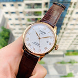  Shop Authentic Tissot Le Locle Powermatic 80 Silver Dial Brown Leather Strap Watch For Men - T006.407.36.033.00 - Luxxuri