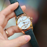  Shop Authentic Tissot T Wave Diamond Mother of Pearl Dial Black Leather Strap Watch For Women - T112.210.36.111.00 - Luxxuri