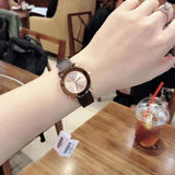  Shop Authentic Movado Bold Rose Gold Dial Brown Leather Strap Watch For Women - 3600438 - Luxxuri