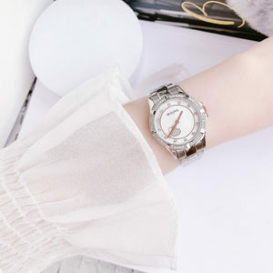  Shop Authentic Bulova Crystal Collection Mother of Pearl Dial Silver Steel Strap Watch for Women - 98L232 - Luxxuri