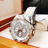 Shop Authentic Bulova Octova Crystal Silver Dial Two Tone Steel Strap Watch for Men - 98C133 - Luxxuri