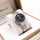  Shop Authentic Versace Hellenyium Black Dial Silver Steel Strap Watch for Women - V12020015 - Luxxuri