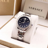  Shop Authentic Versace Hellenyium Black Dial Silver Steel Strap Watch for Women - V12020015 - Luxxuri