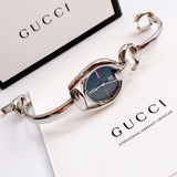  Shop Authentic Gucci Horsebit Collection Mother of Pearl Black Dial Silver Steel Strap Watch For Women - YA139503 - Luxxuri