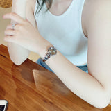  Shop Authentic Gucci Guccissima Quartz Diamonds Brown Dial Silver Steel Strap Watch For Women - YA134503 - Luxxuri