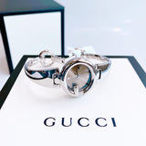  Shop Authentic Gucci Guccissima Quartz Diamonds Brown Dial Silver Steel Strap Watch For Women - YA134503 - Luxxuri