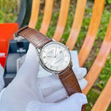  Shop Authentic Tissot Luxury Powermatic 80 Silver Dial Brown Leather Strap Watch For Men - T086.407.16.037.00 - Luxxuri