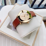  Shop Authentic Movado Bold Rose Gold Dial Brown Leather Strap Watch For Women - 3600438 - Luxxuri