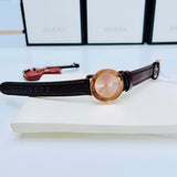  Shop Authentic Movado Bold Rose Gold Dial Brown Leather Strap Watch For Women - 3600438 - Luxxuri