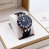  Shop Authentic Versace Greca Sport Quartz Black Dial Black Leather Strap Watch For Men - VEZ300221 - Luxxuri
