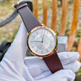  Shop Authentic Calvin Klein Minimal White Dial Brown Leather Strap Watch for Men - K3M216G6 - Luxxuri