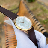  Shop Authentic Calvin Klein Minimal White Dial Brown Leather Strap Watch for Men - K3M216G6 - Luxxuri