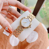  Shop Authentic Versace V-Flare Quartz Silver Dial Gold Steel Strap Watch for Women - VEBN00718 - Luxxuri