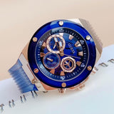  Shop Authentic Guess Poseidon Chronograph Blue Dial Blue Silicone Strap Watch For Men - GW0425G3 - Luxxuri