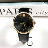  Shop Authentic Movado Ultra Slim Black Dial Black Leather Strap Watch For Men - 0607087 - Luxxuri