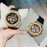  Shop Authentic Guess Fusion Chronograph Black Dial Black Leather Strap Watch For Women - GW0553L4 - Luxxuri