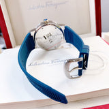  Shop Authentic Salvatore Ferragamo F-80 Blue Dial Blue Rubber Strap Watch For Men - SFHY01122 - Luxxuri