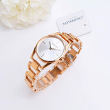  Shop Authentic Calvin Klein Dainty White Dial Rose Gold Steel Strap Watch for Women - K7L23646 - Luxxuri