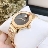 Shop Authentic Movado Bold Black Dial Gold Steel Strap Unisex Watch - 3600397 - Luxxuri