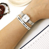  Shop Authentic Daniel Wellington Quadro Studio White Dial Silver Mesh Bracelet Watch For Women - DW00100521 - Luxxuri