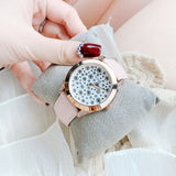  Shop Authentic Guess Wonderlust Beige Dial Pink Leather Strap Watch for Women - W1065L1 - Luxxuri