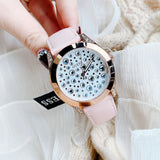  Shop Authentic Guess Wonderlust Beige Dial Pink Leather Strap Watch for Women - W1065L1 - Luxxuri