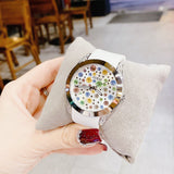  Shop Authentic Guess Wanderlust Crystals Silver Dial White Rubber Strap Watch for Women - W1059L1 - Luxxuri