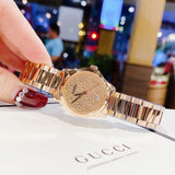  Shop Authentic Gucci G Timeless Quartz Rose Gold Dial Rose Gold Steel Strap Watch For Women - YA126567 - Luxxuri