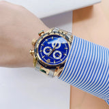  Shop Authentic Versace V-Ray Chronograph Quartz Blue Dial Two Tone Steel Strap Watch For Men - VE2I01021 - Luxxuri