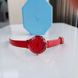  Shop Authentic Swarovski Octea Nova Quartz Red Dial Red Leather Strap Watch for Women - 5650002 - Luxxuri
