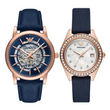  Shop Authentic Emporio Armani Meccanico Automatic Blue Dial Blue Leather Strap Watch For Men - AR60050 - Luxxuri