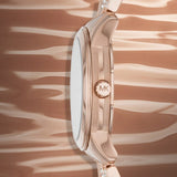  Shop Authentic Michael Kors Runway Mother of Pearl Dial Rose Gold Steel Strap Watch For Women - MK6856 - Luxxuri