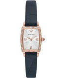 Shop Authentic Emporio Armani Gianni T Bar Crystals Silver Dial Blue Leather Strap Watch For Women - AR11469 - Luxxuri