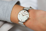  Shop Authentic Emporio Armani Gianni T Bar Quartz Mother of Pearl Dial White Leather Strap Watch For Women - AR1965 - Luxxuri