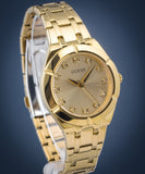  Shop Authentic Guess Crystalline Diamonds Gold Dial Gold Steel Strap Watch for Women - GW0114L2 - Luxxuri