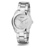  Shop Authentic Guess Cubed Analog Silver Dial Silver Steel Strap Watch For Women - GW0606L1 - Luxxuri