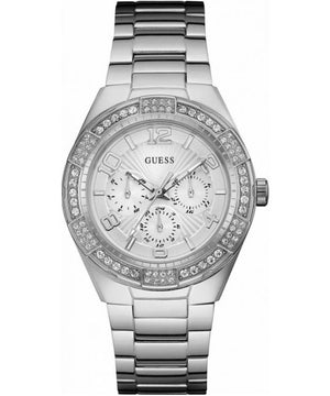  Shop Authentic Guess Luna Diamonds Silver Dial Silver Steel Strap Watch for Women - W0729L1 - Luxxuri