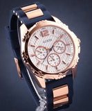  Shop Authentic Guess Interpid White & Rose Gold Dial Blue Silicone Strap Watch For Women - W0325L8 - Luxxuri