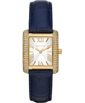  Shop Authentic Michael Kors Emery Quartz Diamond Silver Dial Blue Leather Strap Watch For Women - MK2982 - Luxxuri