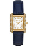  Shop Authentic Michael Kors Emery Quartz Diamond Silver Dial Blue Leather Strap Watch For Women - MK2982 - Luxxuri