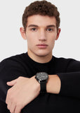  Shop Authentic Emporio Armani Claudio Chronograph Black Dial Black Leather Strap Watch For Men - AR11483 - Luxxuri