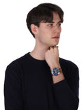  Shop Authentic Fossil Garrett Chronograph Blue Dial Brown Leather Strap Watch for Men - FS5625 - Luxxuri